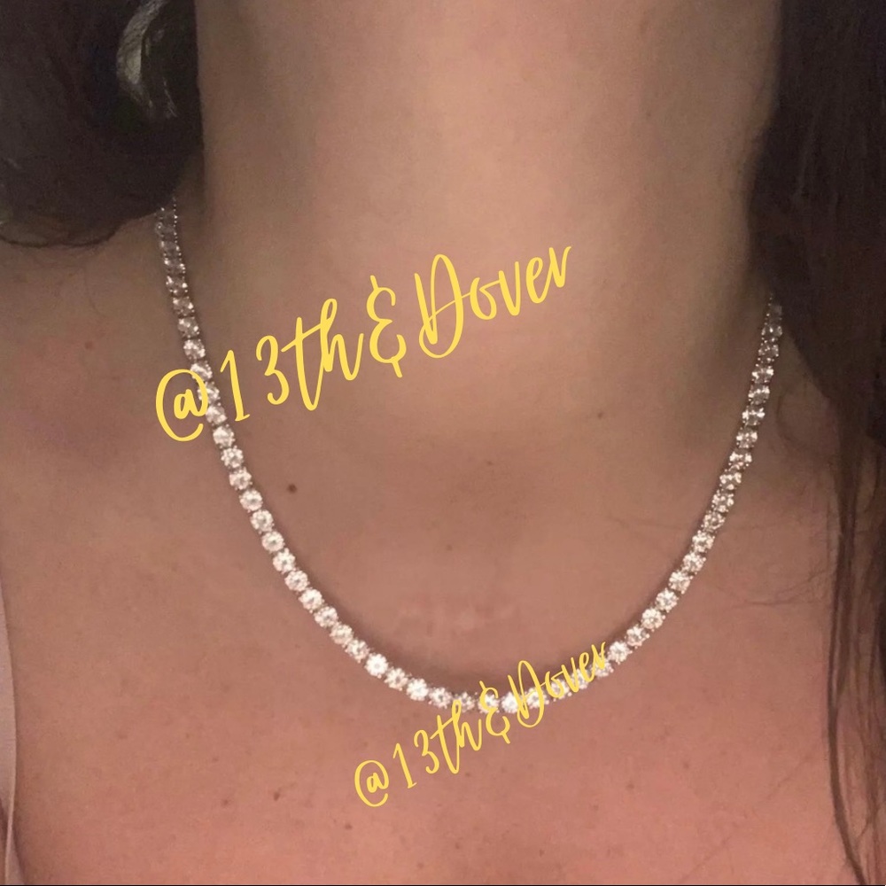 18k Tennis Necklace - Picture 14 of 16